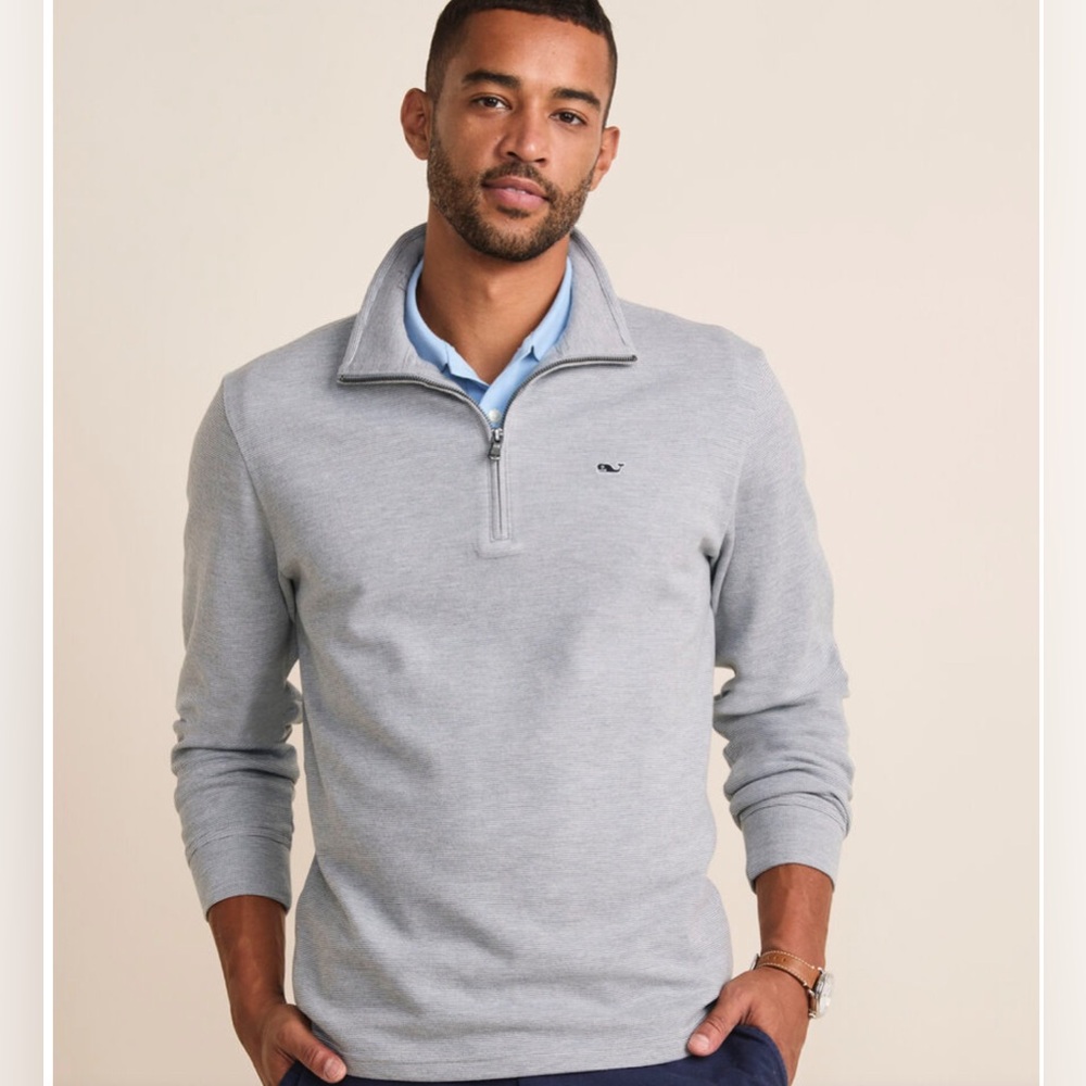 Vineyard Vines Men's Gray Saltwater Quarter-Zip, golf 1/4 zip size XXL